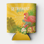 Flamingo Retirement Yellow Orange Can Cooler Dosenkühler (Vorderseite)