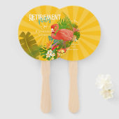 Flamingo Retirement Yellow Orange Cooler Fächer (Vorne und Hinten)