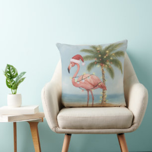 Flamingo Retro Christmas Pillow Kissen