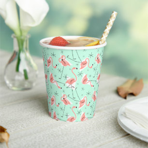 Flamingo Retro Green Multi Pappbecher