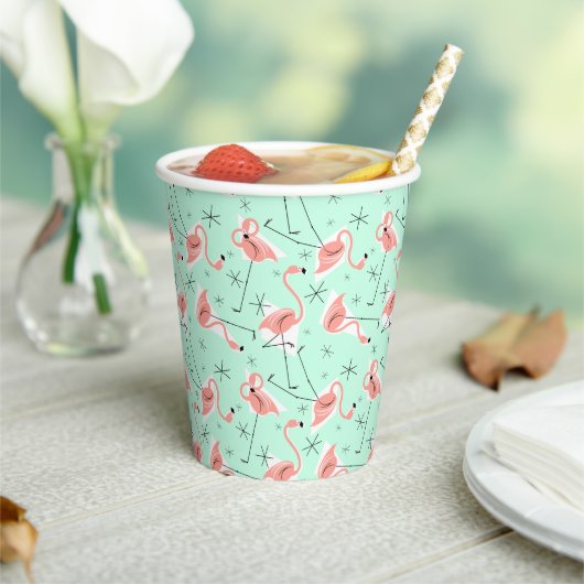Flamingo Retro Green Multi Pappbecher (In Situ)
