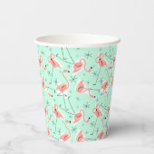 Flamingo Retro Green Multi Pappbecher (Rückseite)