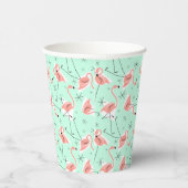 Flamingo Retro Green Multi Pappbecher (Rechts)