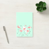 Flamingo Retro Green Post-it Note vertikal Klebezettel (Büro)