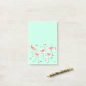Flamingo Retro Green Post-it-Note vertikal Post-it Klebezettel (Auf Schreibtisch)