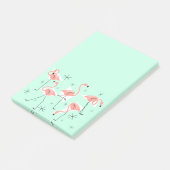 Flamingo Retro Green Post-it-Note vertikal Post-it Klebezettel (angewinkelt)