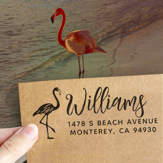 Flamingo Return Address Florida Gummistempel