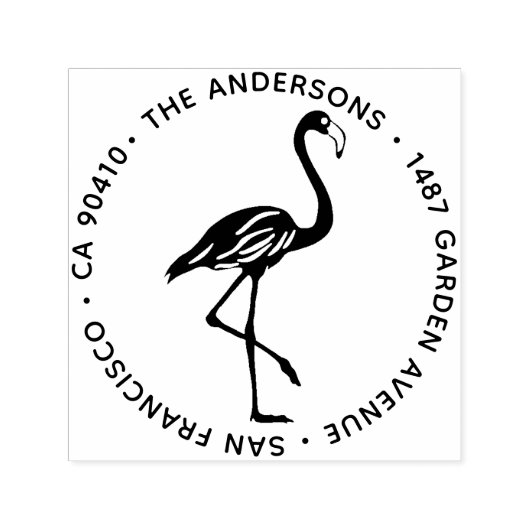 Flamingo Return Address Label Housewarming Geschen Permastempel (Design)