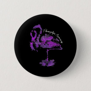 Flamingo Ribbon Fibromyalgie Bewusstsein 1 Button