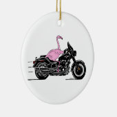 Flamingo Riding A Motorrad Keramik Ornament (Rechts)