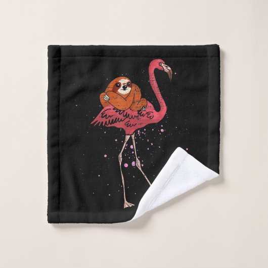 Flamingo Riding Sloth Animal Lover Gift Flamingo Waschlappen (Waschlappen)