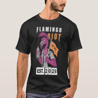 Flamingo Riot Urbanes Ästhetik-Design T-Shirt
