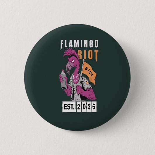 Flamingo Riot Urbanes Designkonzept Button (Vorderseite)