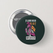 Flamingo Riot Urbanes Designkonzept Button (Vorne & Hinten)