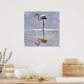 Flamingo Ripples and Reflections Watercolor Poster (Küche)