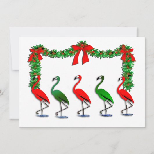Flamingo Rockettes Tanzen Einladung (Vorderseite)