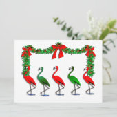 Flamingo Rockettes Tanzen Einladung (Stehend Vorderseite)