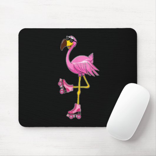 Flamingo Roller Skate - Funny Flamingo Lover Roll Mousepad (Mit Mouse)