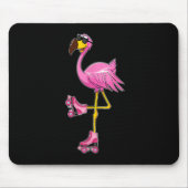 Flamingo Roller Skate - Funny Flamingo Lover Roll Mousepad (Vorne)
