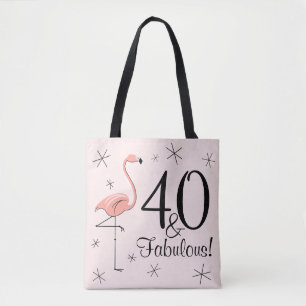 Flamingo Rosa '40 und Fabelhaft!' Überall-Tragetas Tasche
