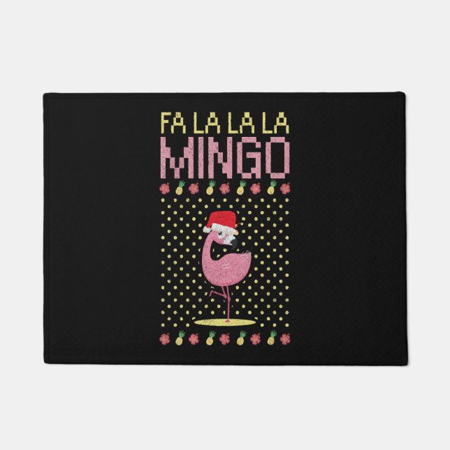 Flamingo rosa bestechen Weihnachten Fußmatte (Vorderseite)