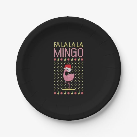 Flamingo rosa bestechen Weihnachten Pappteller (Vorderseite)
