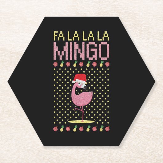 Flamingo rosa bestechen Weihnachten Untersetzer (Vorderseite)