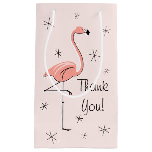 Flamingo-Rosa 'Danke!' Geschenktüte klein
