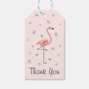 Flamingo-Rosa danken Ihnen Geschenkumbauten Geschenkanhänger