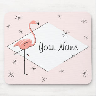 Flamingo-rosa Diamant-"Text" mousepad