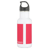 Flamingo rosa Farbname Edelstahlflasche (Rückseite)