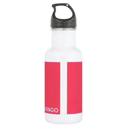 Flamingo rosa Farbname Edelstahlflasche (Rückseite)