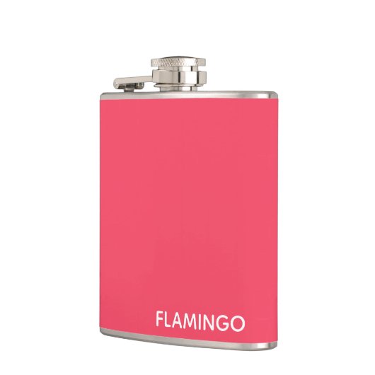 Flamingo rosa Farbname Flachmann (Links)