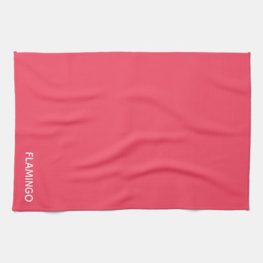 Flamingo rosa Farbname Geschirrtuch (Horizontal)