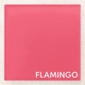 Flamingo rosa Farbname Glasuntersetzer (Vorderseite)