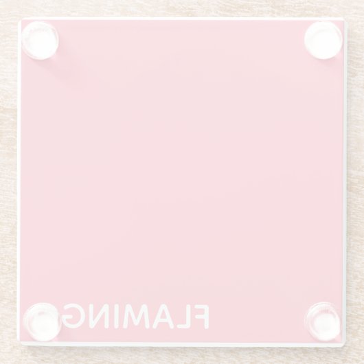 Flamingo rosa Farbname Glasuntersetzer (Rückseite)