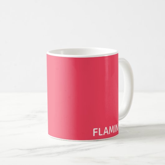Flamingo rosa Farbname Kaffeetasse (VorderseiteRechts)