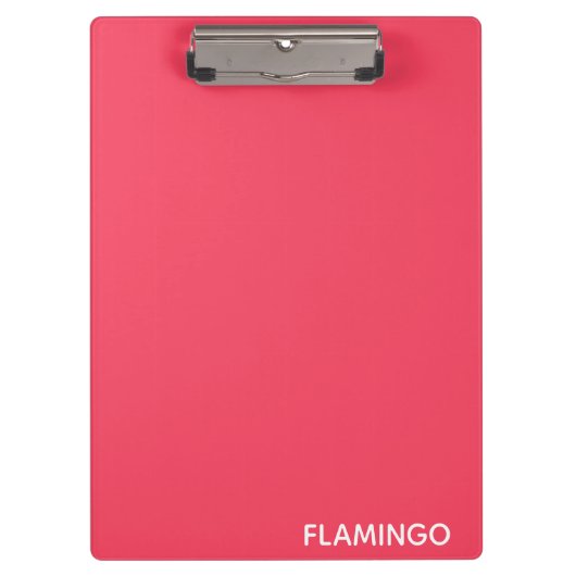 Flamingo rosa Farbname Klemmbrett (Vorderseite)