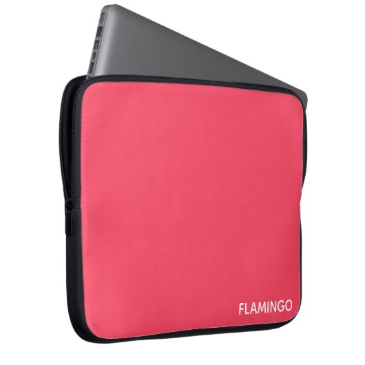 Flamingo rosa Farbname Laptopschutzhülle (Vorne Rechts)