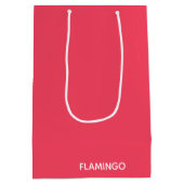 Flamingo rosa Farbname Mittlere Geschenktüte (Rückseite)