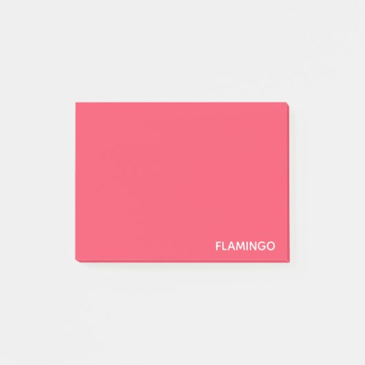 Flamingo rosa Farbname Post-it Klebezettel (Vorderseite)