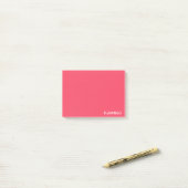 Flamingo rosa Farbname Post-it Klebezettel (Auf Schreibtisch)
