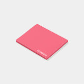 Flamingo rosa Farbname Post-it Klebezettel (angewinkelt)