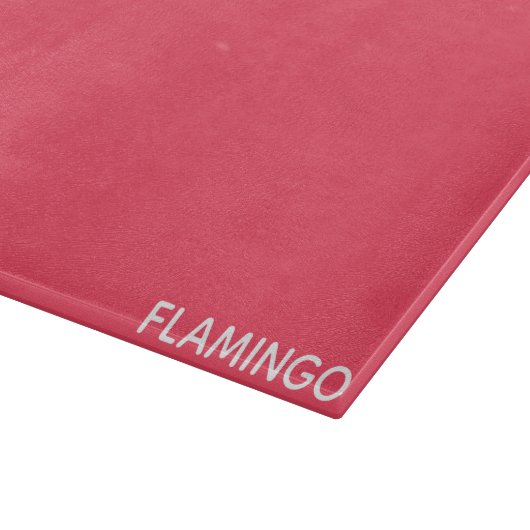 Flamingo rosa Farbname Schneidebrett (Ecke)
