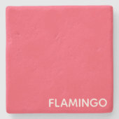 Flamingo rosa Farbname Steinuntersetzer (Vorderseite)