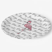 Flamingo | Rosa Flamingo, rosa tropischer Vogel Pappteller (Schrägansicht)