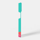 Flamingo rosa Glitzern Türkis personalisieren iPhone Hülle (Rechte Seite)