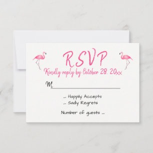 Flamingo Rosa Ja-Sagen Hochzeit Tropische Party St RSVP Karte