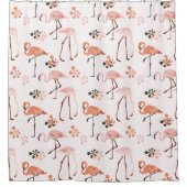 Flamingo Rosa Korallenmuster Duschvorhang (Vorderseite)