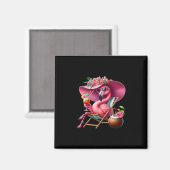 Flamingo Rosa Palmenbaum Tropischer Strand Sommerf Magnet (Vorderseite/Rückseite)